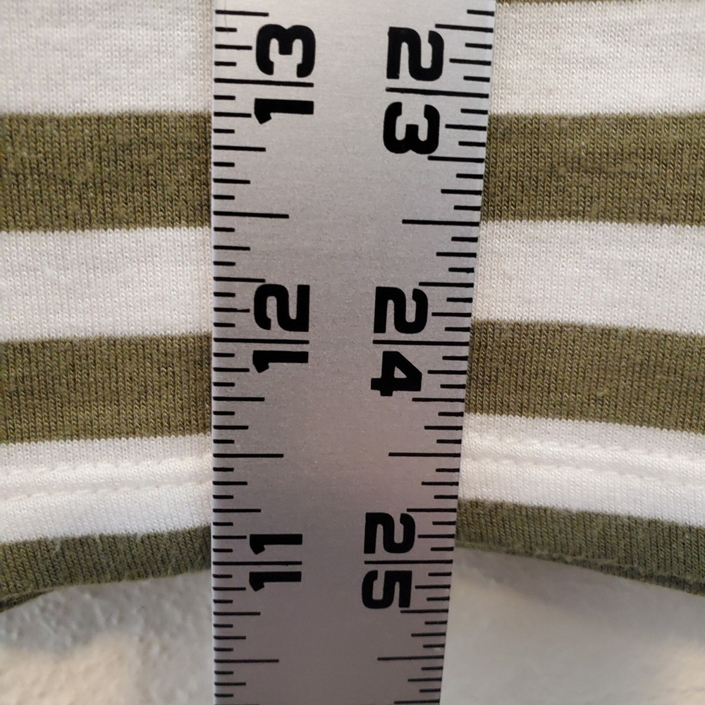 Jane + Delancey Olive Green White Striped Ruffle Sleeve Knit Top XL - Picture 8 of 13